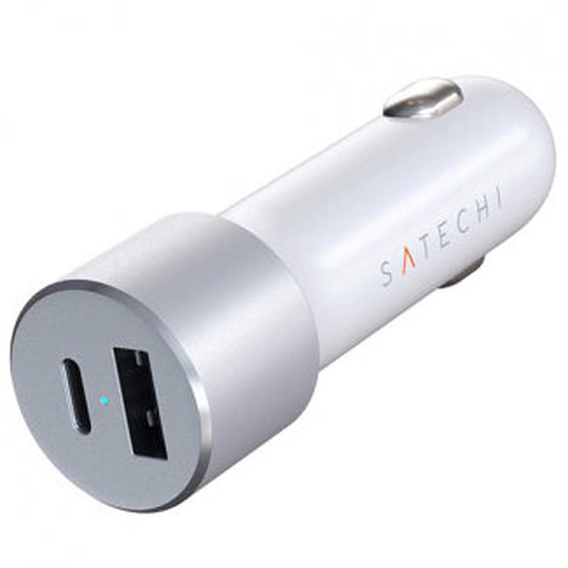 Satechi USB-C / USB A Car Charger 72W Power Delivery - Silver