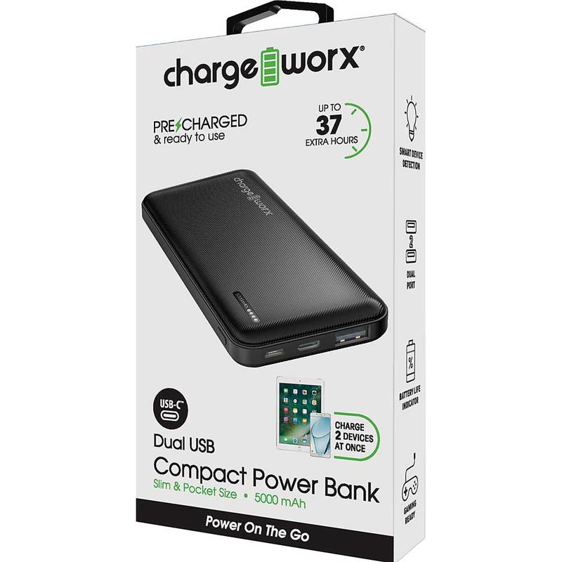 Chargeworx 5000mah USB / USB-C Power Bank