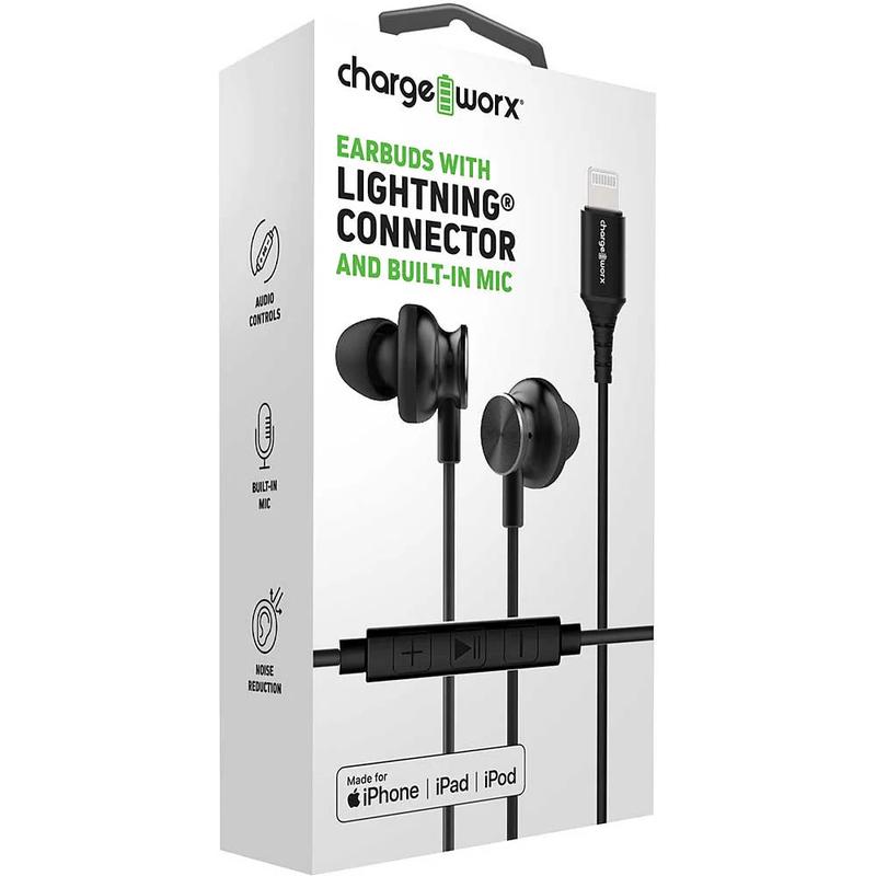 Chargeworx Lightning Earbuds with Built in Mic