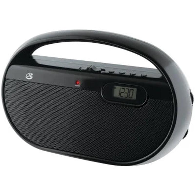 GPX AM/FM Portable Clock Radio, Black