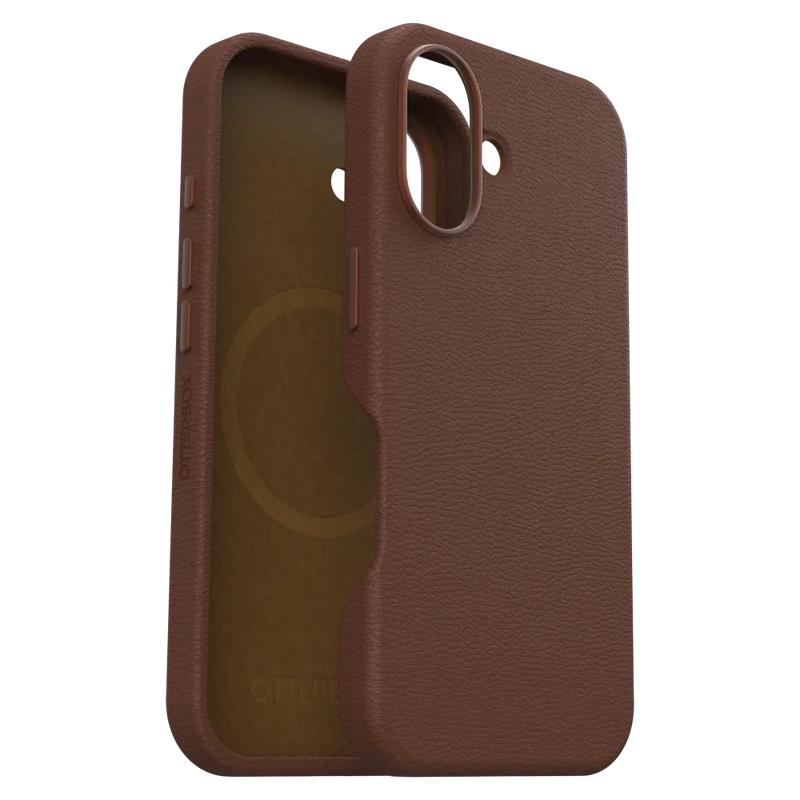 OtterBox - Symmetry Cactus Leather MagSafe Case for Apple iPhone 16 - Rich Adobe