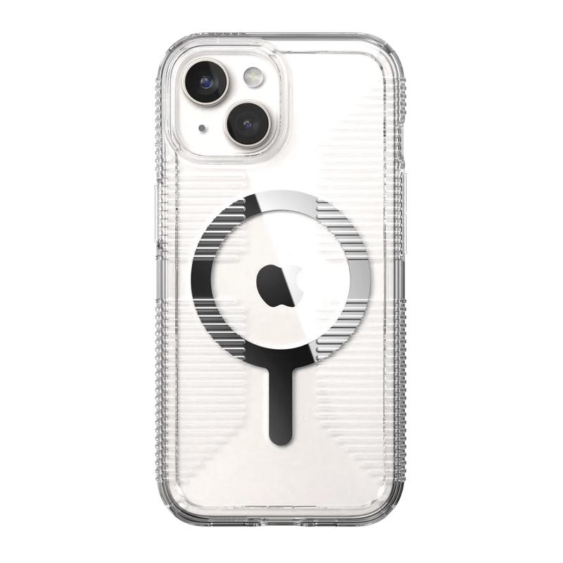 Speck Gemshell Grip MagSafe Case for Apple iPhone 16e/15/14/13 (Clear/Chrome)