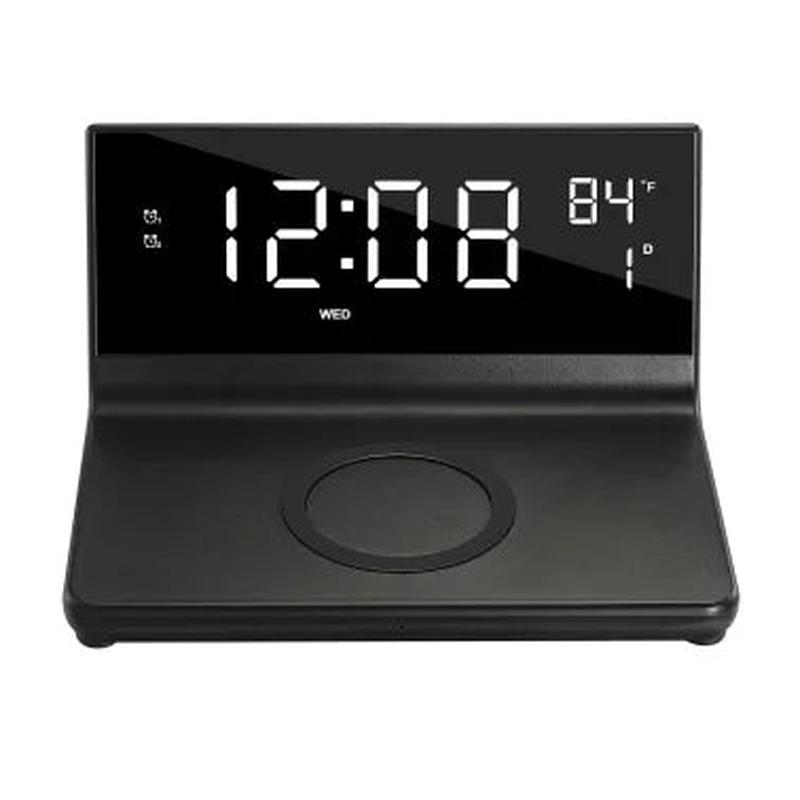 Supersonic Dual Alarm Clock with 2-in-1 Wireless Charging