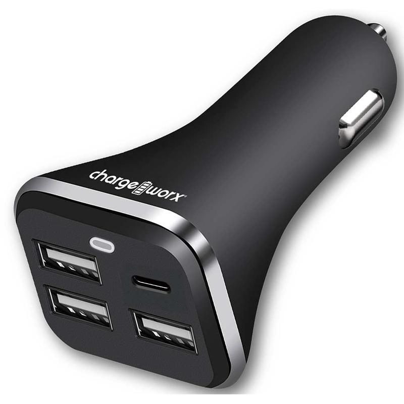 Chargeworx Car-Charger,4-Port-USB,BK