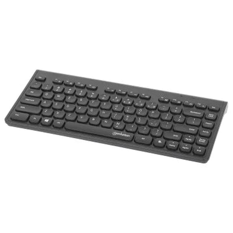 Manhattan Slim Wireless USB Mini Keyboard for PC and Laptop, Black