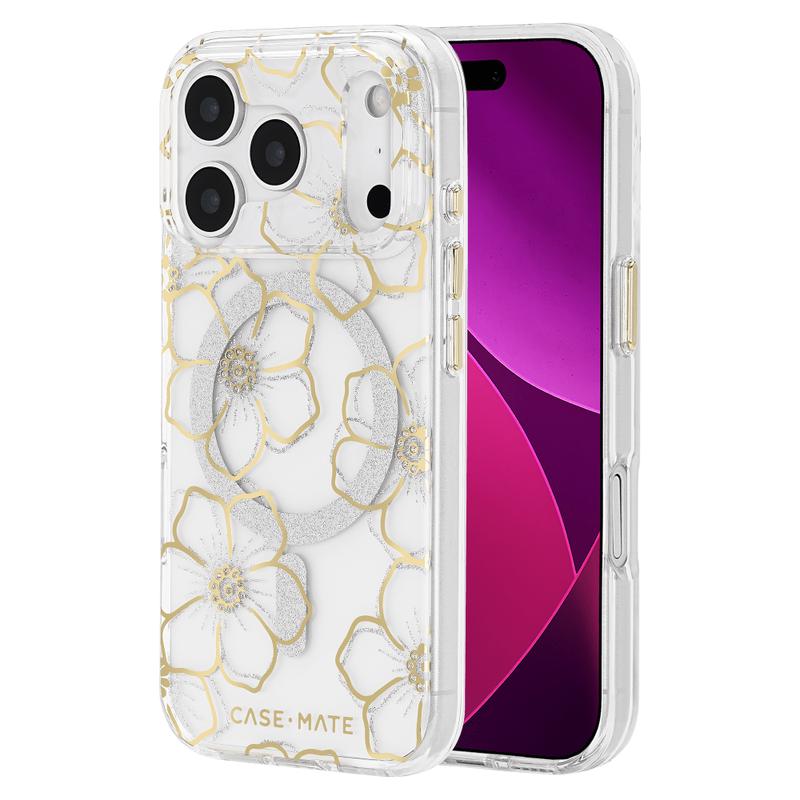 Case-Mate - Floral Gems MagSafe Case for Apple iPhone 17 Pro - Gold