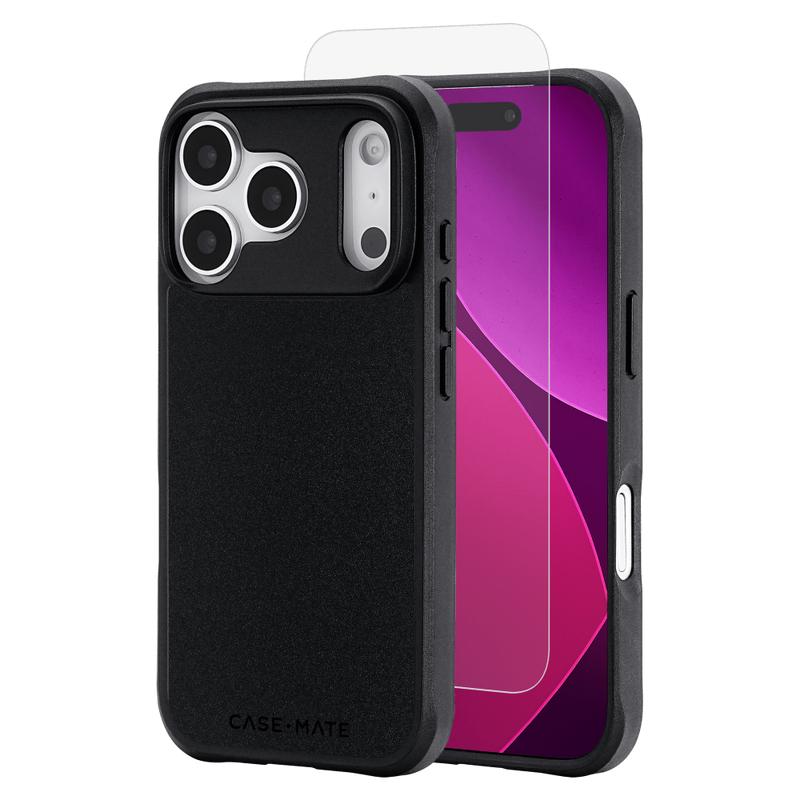 Case-Mate - Protection Pack Tough MagSafe Case and Glass Screen Protector for Apple iPhone 17 Pro - Black