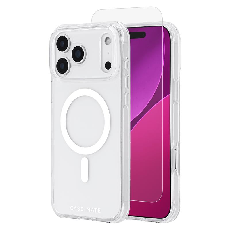 Case-Mate - Protection Pack Tough MagSafe Case and Glass Screen Protector for Apple iPhone 17 Pro Max - Clear