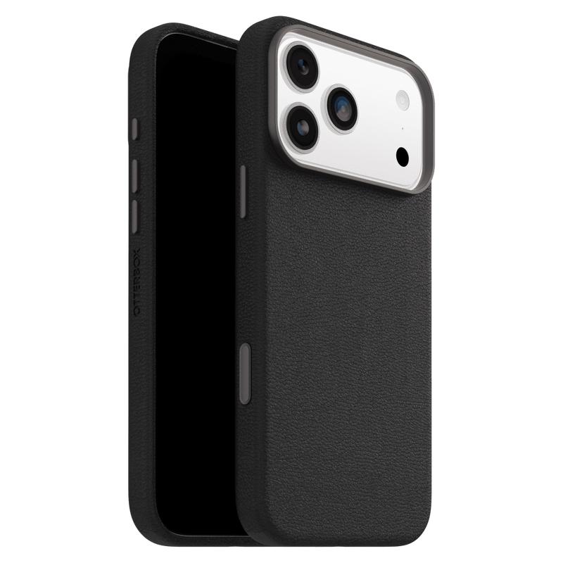 OtterBox - Symmetry Cactus Leather MagSafe Case with Camera Control for Apple iPhone 17 Pro Max - Noir Ash