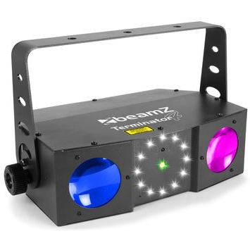 BEAMZ Terminator IV LED Double Moon with laser and strobe