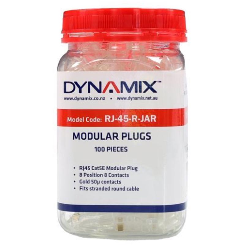 DYNAMIX Cat5E RJ45 Plug Jar - Rounded Stranded