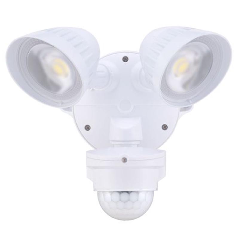 HOUSEWATCH 20W Twin LED 2x Spotlights With Sensor - White