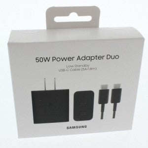 Samsung OEM Duo Kit - 50W Dual Port Charging Wall Charger w/ 3ft 5A USB-C to USB-C Cable