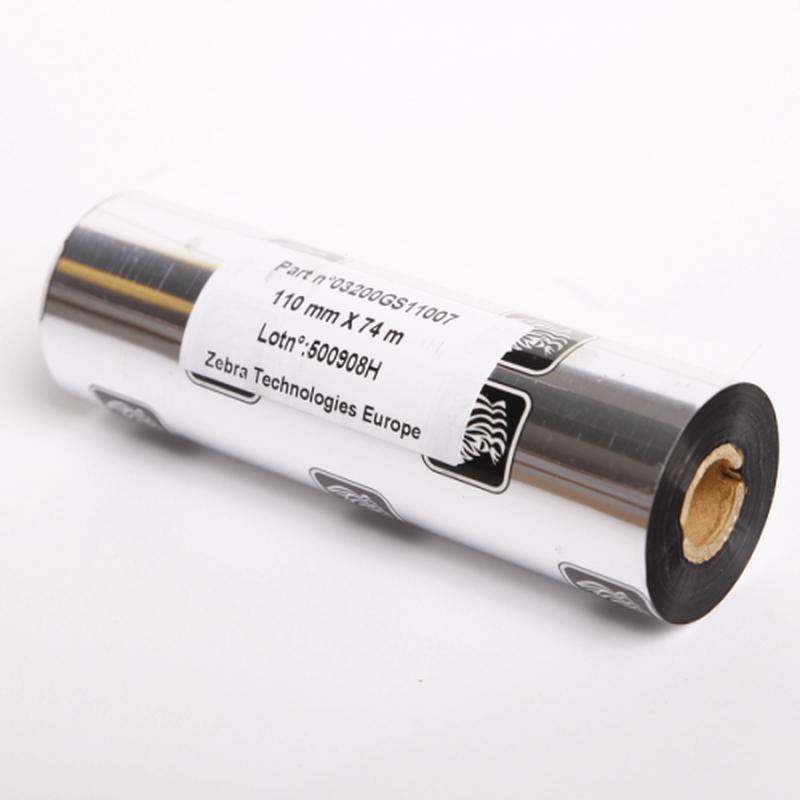 Zebra 110mm X 74m Wax/Resin Ribbon - Glossy Labels