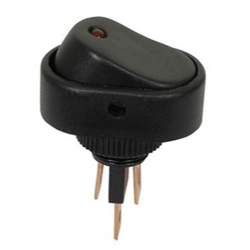 Rocker Switch 12VDC 30A SPST Red LED Illuminated