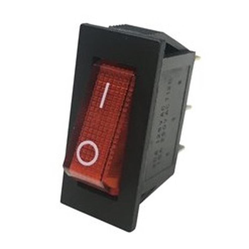 Rocker Switch 240VAC 15A SPST Illuminated Red