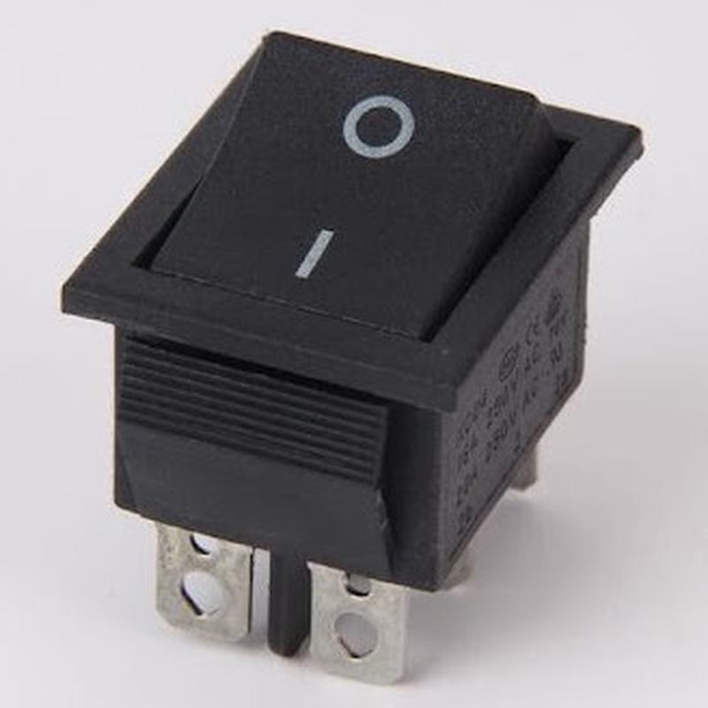 Rocker Switch 240VAC 16A DPDT Large Black