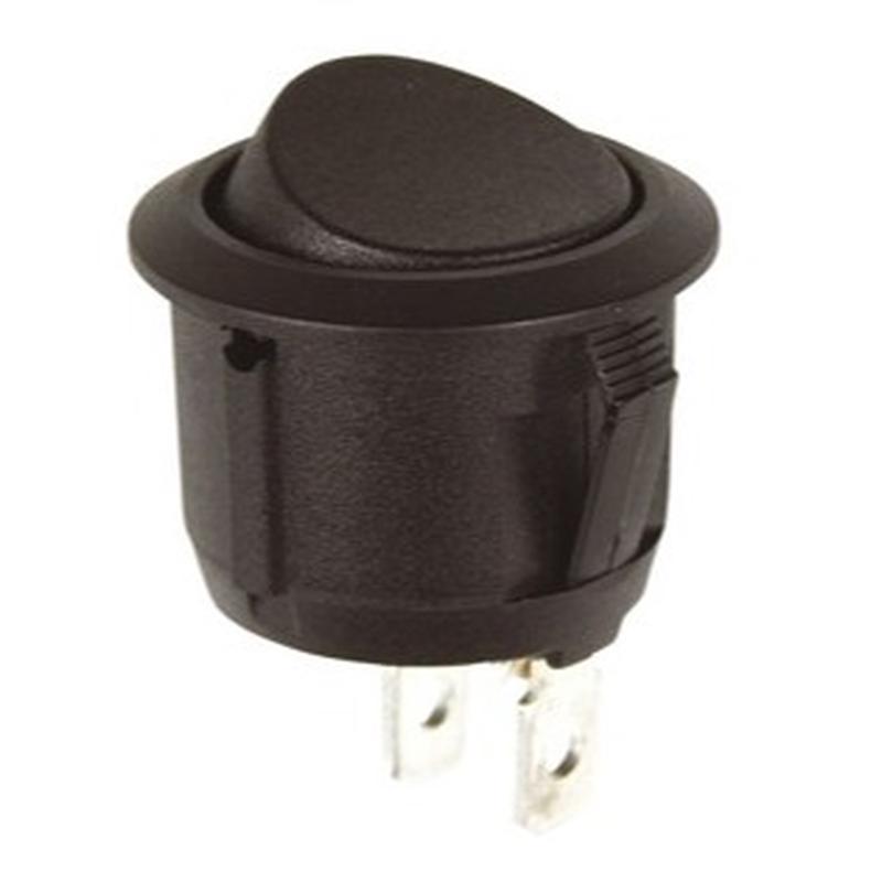 Rocker Switch 250VAC 6A SPST Round Black