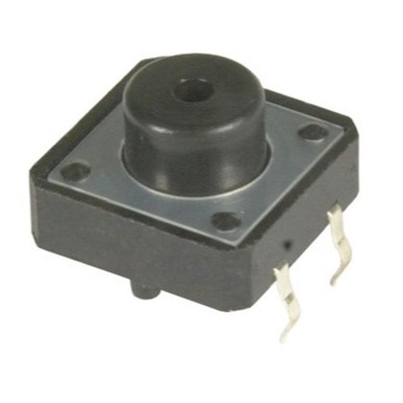 Tactile Switch 12VDC 50mA SPST Round Black