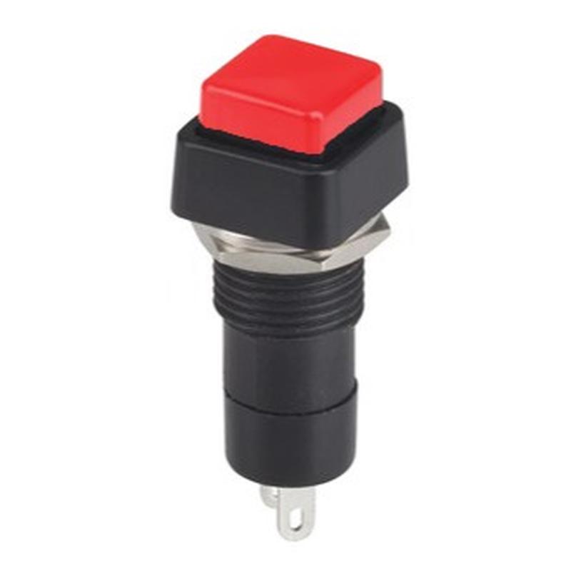 Pushbutton Switch 250V 3A SPST ON/OFF Square Red