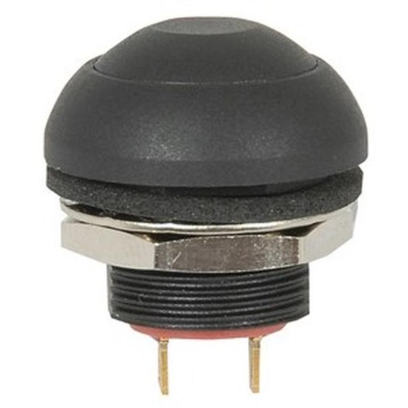 Pushbutton Switch 50V 100mA IP67 SPST momentary dome black