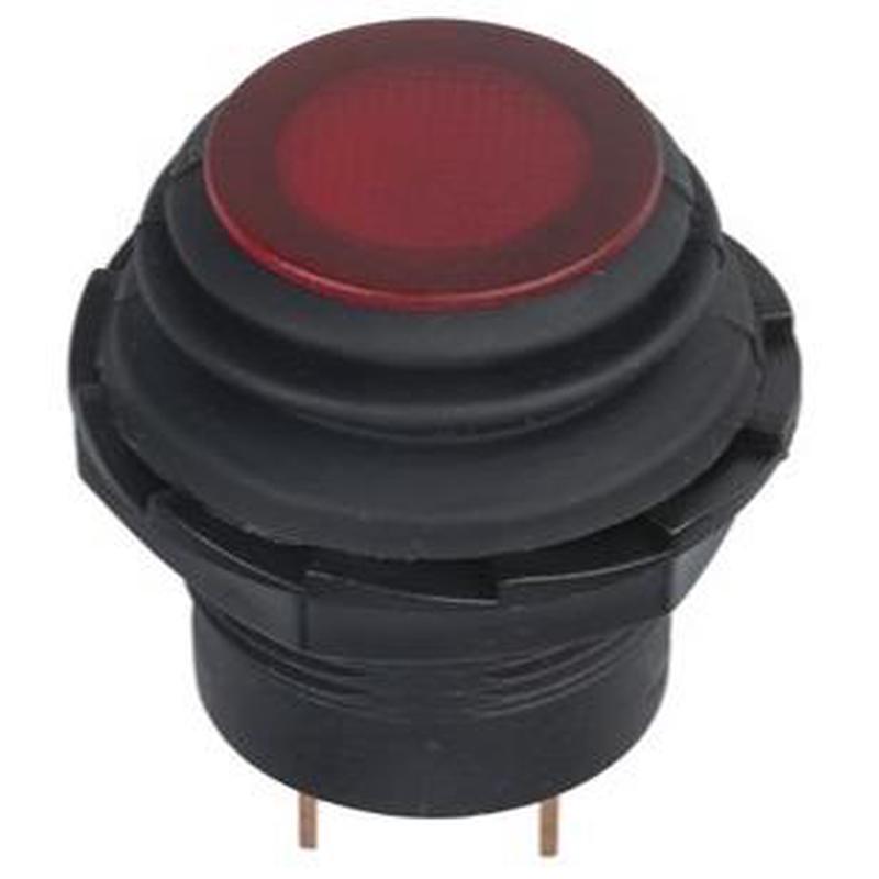 Pushbutton Switch 14V 10A IP65 ON/OFF Red