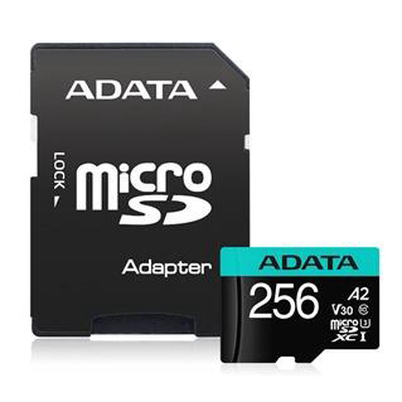ADATA Premier Pro microSDXC UHS-I U3 A2 V30 Card with Adapter 256GB