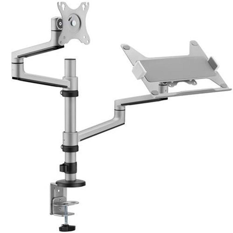 BRATECK 17"-32" Dual Arm Premium Articulating Monitor Arm & PC Tray