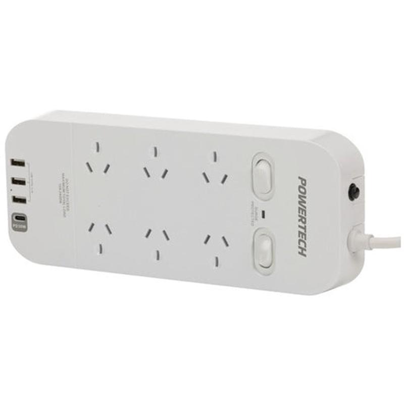 Powertech 6 Way Surge Protected