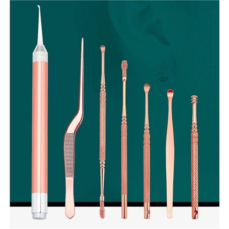 7PC LED Earwax Removal Tools with Storage Case