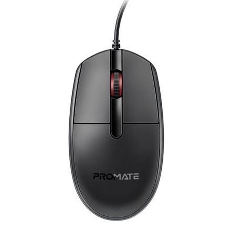 PROMATE 3-Button Wired Optical Mouse with 1200dpi.