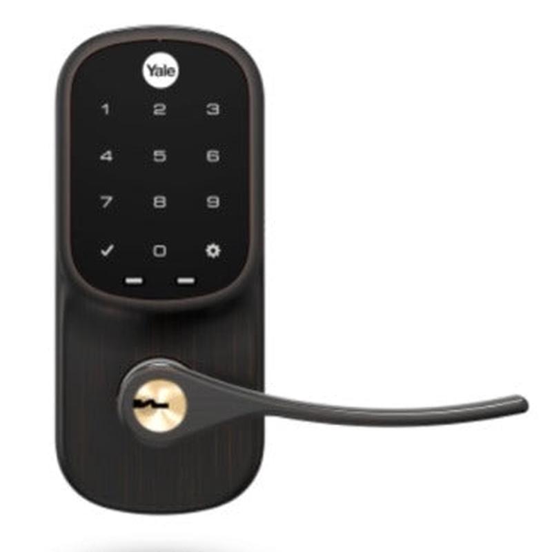 YALE ASSURE KEYED DIGITAL LEVER LOCK OIL RUBBED BRONZE