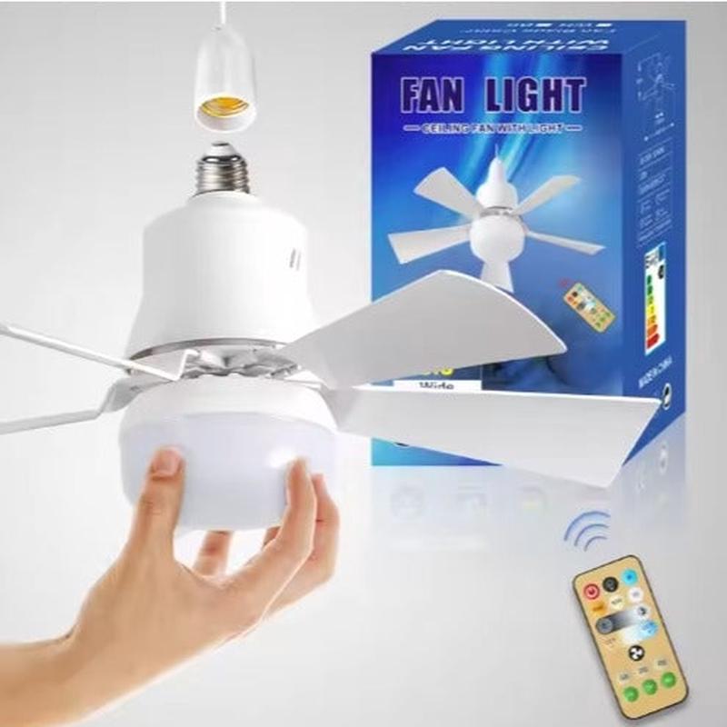 Ceiling Fan Light E27 Screw White Intelligent Hanging