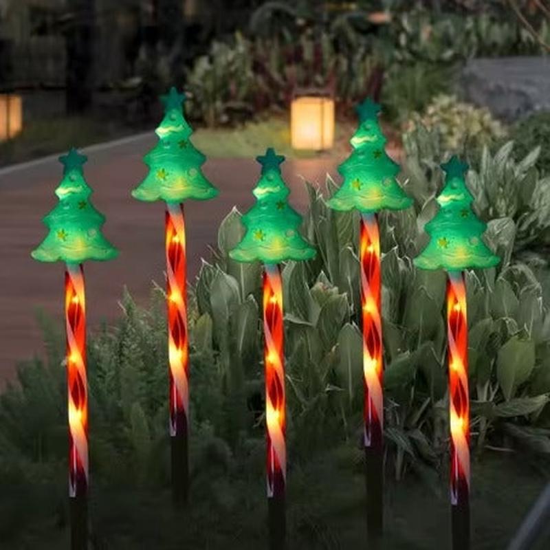 Christmas Outdoor Decoration Solar Ground Plug Xmas Tree Garden Decoration Lights