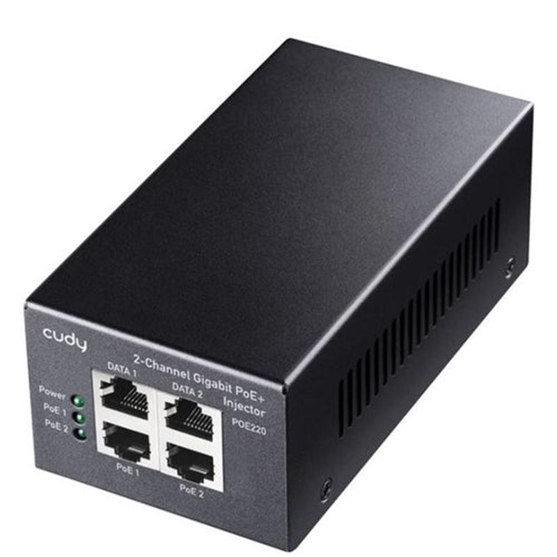 CUDY 2-Channel 30W Gigabit PoE+/PoE Injector