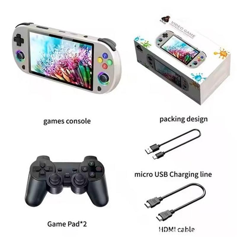 Retro Handheld Game Console 5.0 Inch IPS Screen Joystick ct 64G 20000+ Games M22