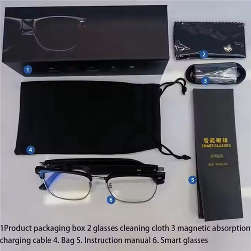 Smart Glasses Anti-blue BT Call Gesture Control Waterproof Music Play Voice Assistant Magnetic Charging