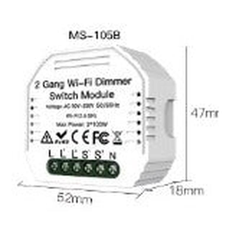 Smart Switch Dimmer Module 2 Gang 105B
