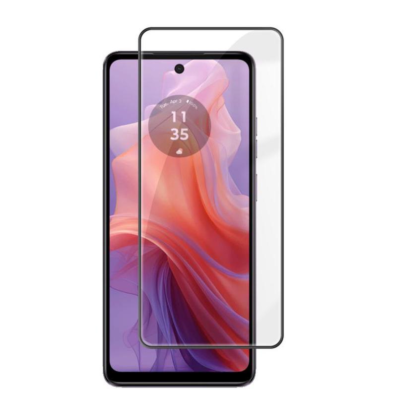 For Motorola Moto E14 Kalebol High-Aluminum Screen-Printed Full-Coverage Anti-Fingerprint Black-Bordered HD Tempered Glass Film