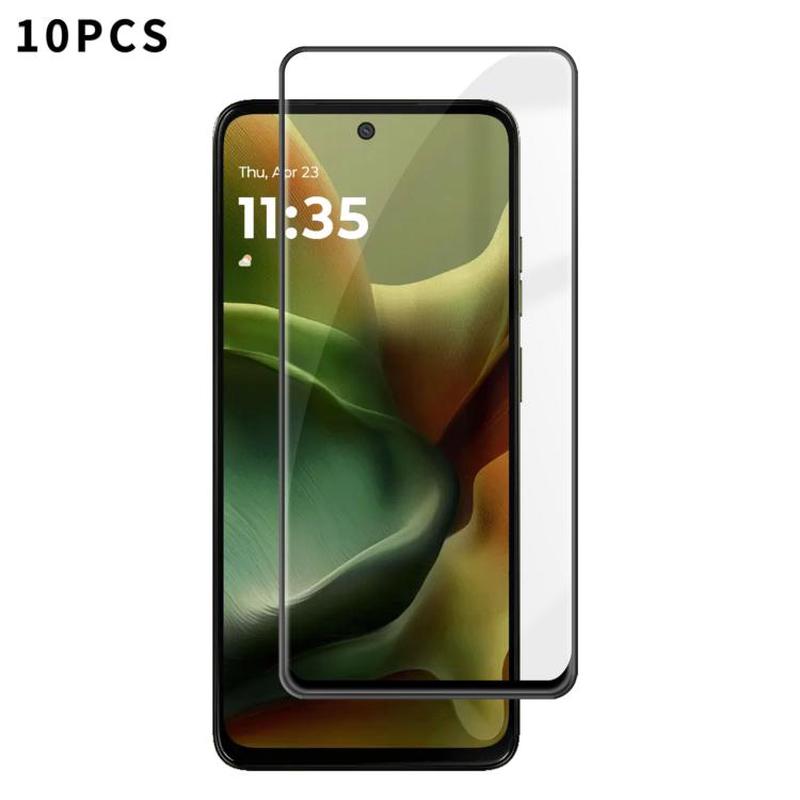 For Motorola Moto G15 10pcs Kalebol High-Aluminum Screen-Printed Full-Coverage Anti-Fingerprint Black-Bordered HD Tempered Glass Film