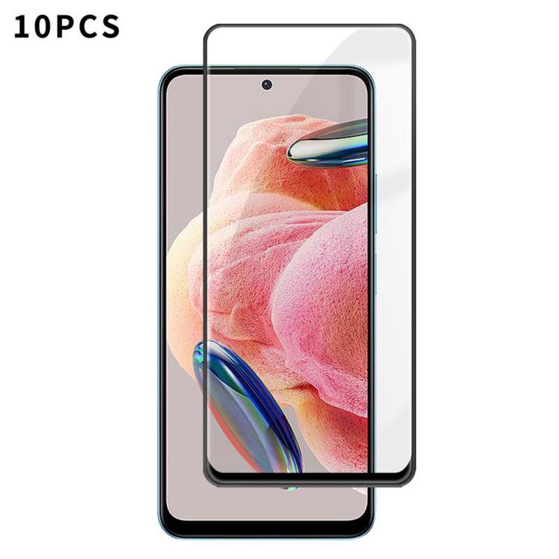 For Redmi Note 12 Pro 4G Global 10pcs Kalebol High-Aluminum Screen-Printed Full-Coverage Anti-Fingerprint Black-Bordered HD Tempered Glass Film