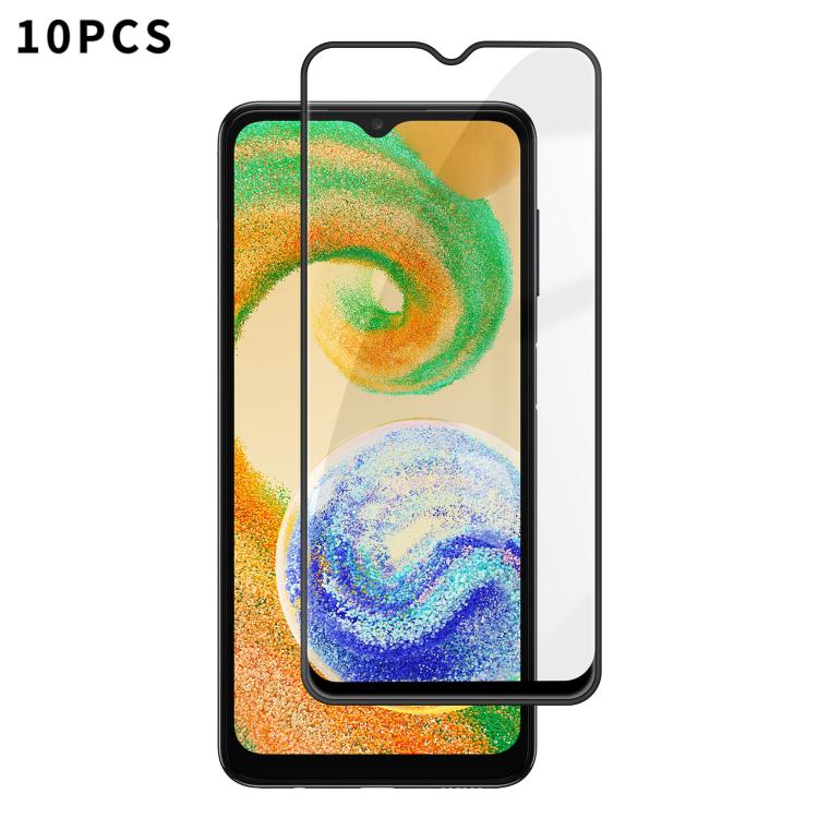 For Samsung Galaxy A04s 10pcs Kalebol High-Aluminum Screen-Printed Full-Coverage Anti-Fingerprint Black-Bordered HD Tempered Glass Film