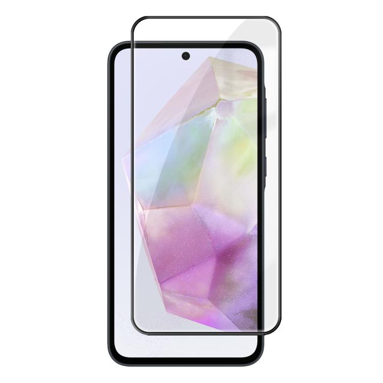 For Samsung Galaxy A35 5G Kalebol High-Aluminum Screen-Printed Full-Coverage Anti-Fingerprint Black-Bordered HD Tempered Glass Film