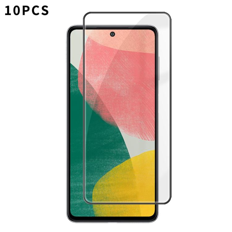 For Samsung Galaxy F54 5G 10pcs Kalebol High-Aluminum Screen-Printed Full-Coverage Anti-Fingerprint Black-Bordered HD Tempered Glass Film