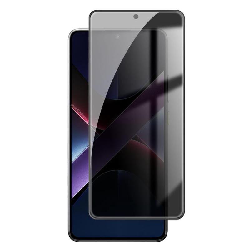 For Xiaomi Poco X7 Pro Kalebol High-Aluminum Screen-Printed Full-Coverage Black-Border Privacy Tempered Glass Film