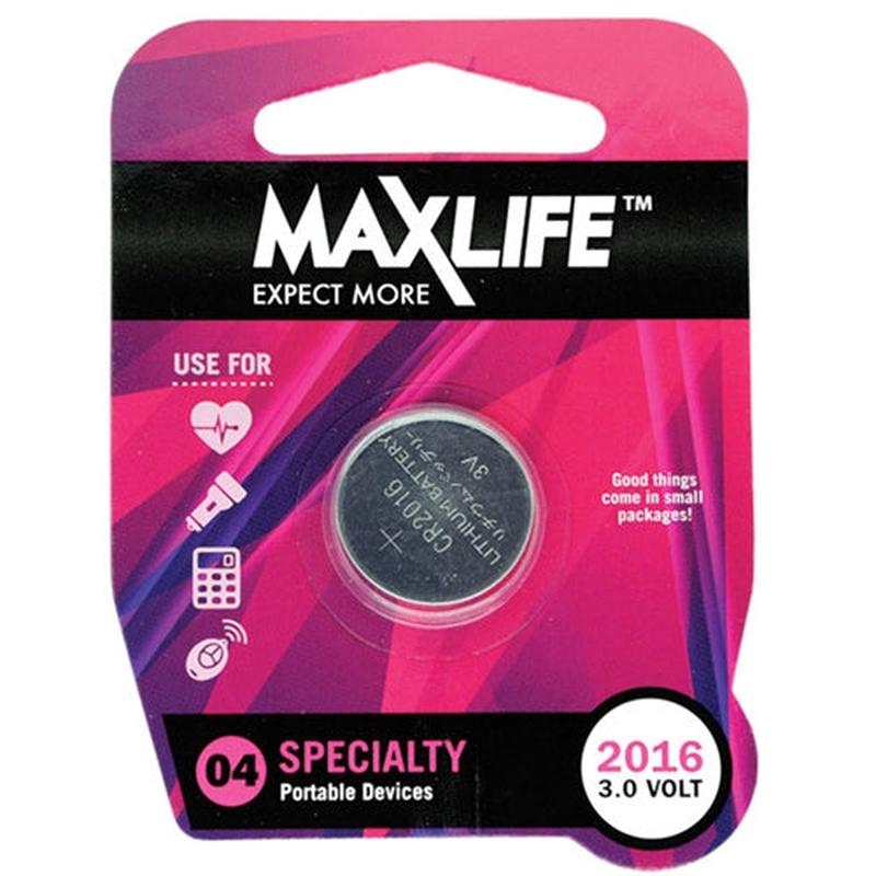 MAXLIFE CR2016 Lithium Button Cell Battery
