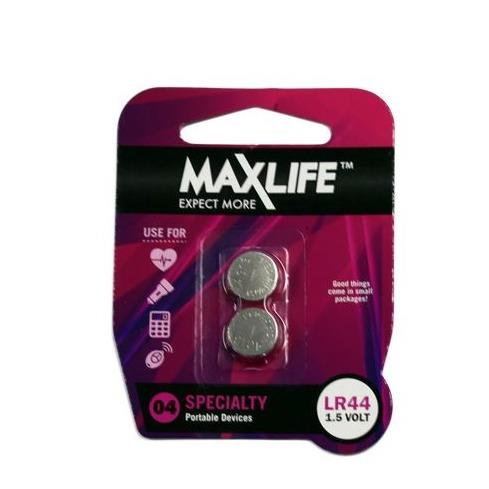 MAXLIFE LR44 Alkaline Button Cell Battery 2Pk