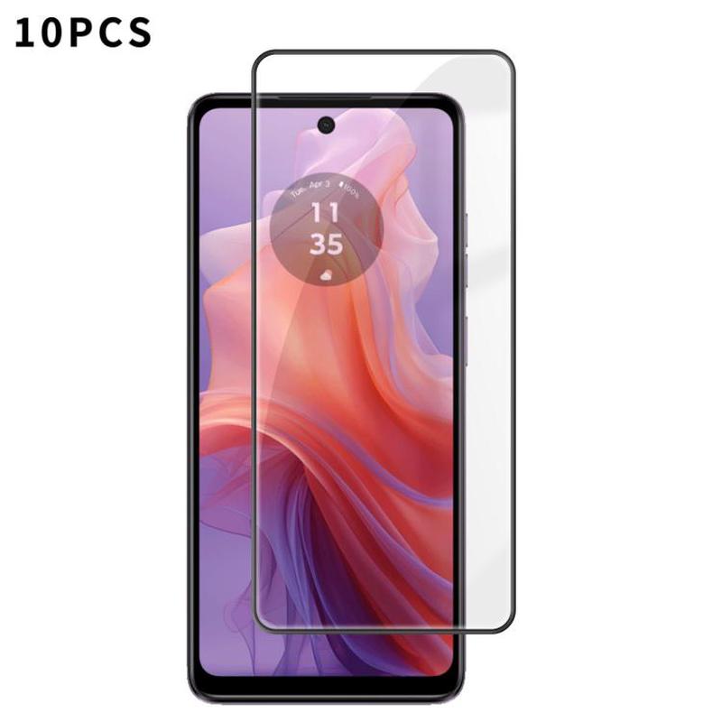 For Motorola Moto E14 10pcs Kalebol High-Aluminum Screen-Printed Full-Coverage Anti-Fingerprint Black-Bordered HD Tempered Glass Film