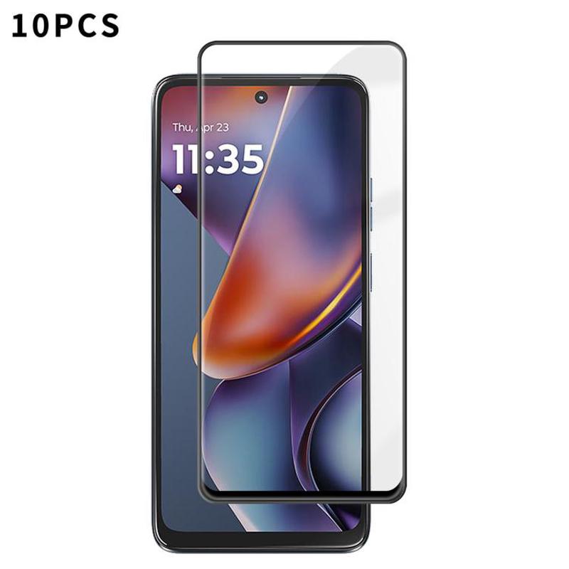 For Motorola Moto G 2025 10pcs Kalebol High-Aluminum Screen-Printed Full-Coverage Anti-Fingerprint Black-Bordered HD Tempered Glass Film