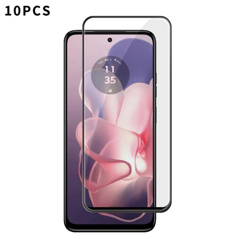 For Motorola Moto G Power 2024 5G 10pcs Kalebol High-Aluminum Screen-Printed Full-Coverage Anti-Fingerprint Black-Bordered HD Tempered Glass Film